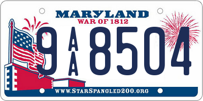 MD license plate 9AA8504