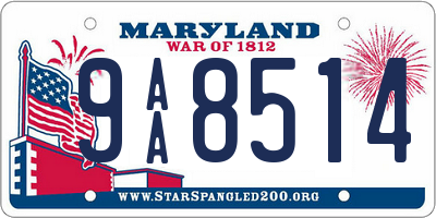 MD license plate 9AA8514