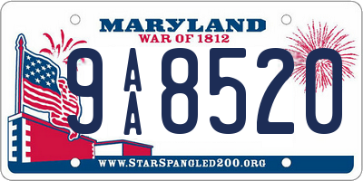 MD license plate 9AA8520