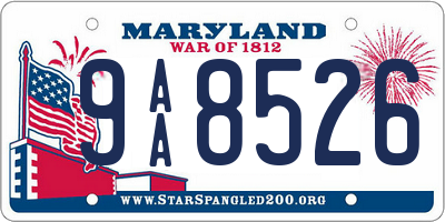 MD license plate 9AA8526