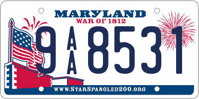 MD license plate 9AA8531