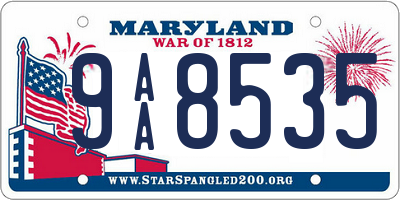 MD license plate 9AA8535