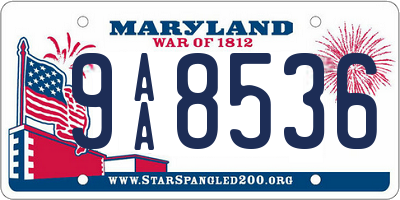 MD license plate 9AA8536