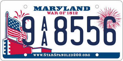 MD license plate 9AA8556