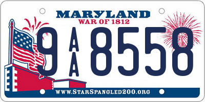 MD license plate 9AA8558