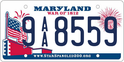 MD license plate 9AA8559