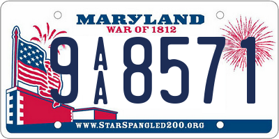 MD license plate 9AA8571