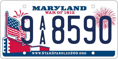 MD license plate 9AA8590