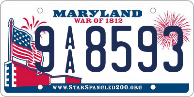 MD license plate 9AA8593