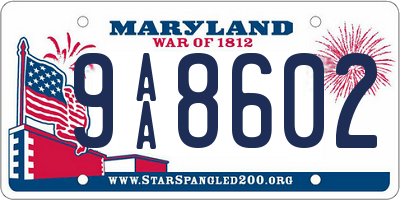 MD license plate 9AA8602