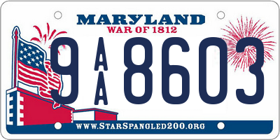 MD license plate 9AA8603
