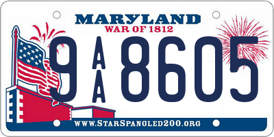 MD license plate 9AA8605