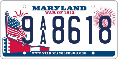 MD license plate 9AA8618