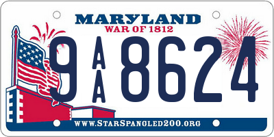 MD license plate 9AA8624