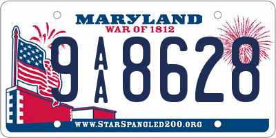 MD license plate 9AA8628