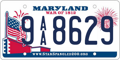 MD license plate 9AA8629