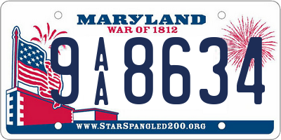 MD license plate 9AA8634