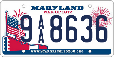 MD license plate 9AA8636