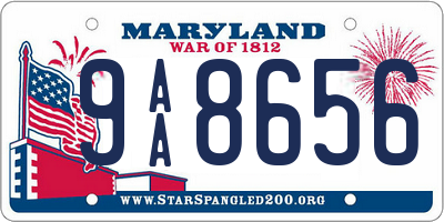 MD license plate 9AA8656