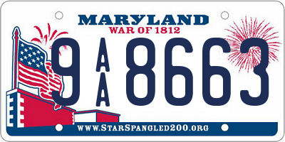 MD license plate 9AA8663