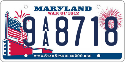 MD license plate 9AA8718