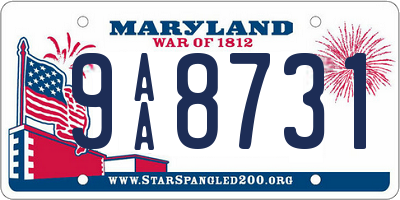 MD license plate 9AA8731