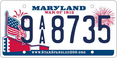 MD license plate 9AA8735