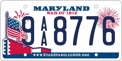 MD license plate 9AA8776