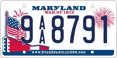 MD license plate 9AA8791