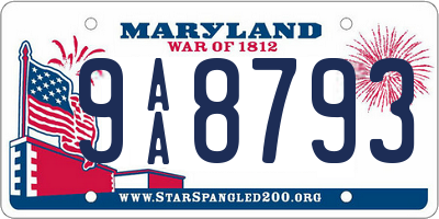 MD license plate 9AA8793