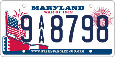 MD license plate 9AA8798