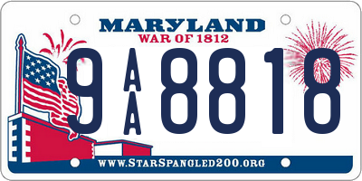 MD license plate 9AA8818