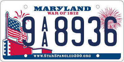 MD license plate 9AA8936