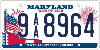 MD license plate 9AA8964