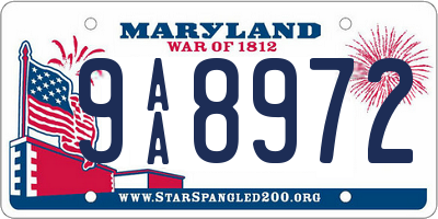 MD license plate 9AA8972