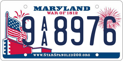 MD license plate 9AA8976