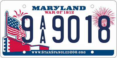 MD license plate 9AA9018