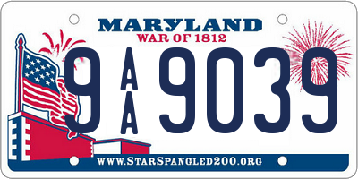 MD license plate 9AA9039