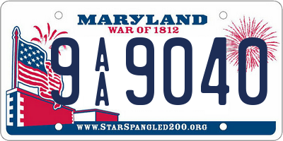 MD license plate 9AA9040