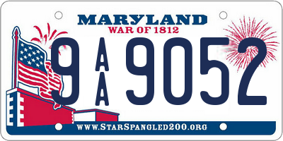 MD license plate 9AA9052