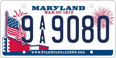 MD license plate 9AA9080