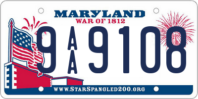 MD license plate 9AA9108