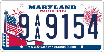 MD license plate 9AA9154