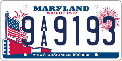 MD license plate 9AA9193