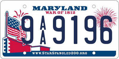 MD license plate 9AA9196