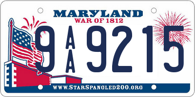 MD license plate 9AA9215