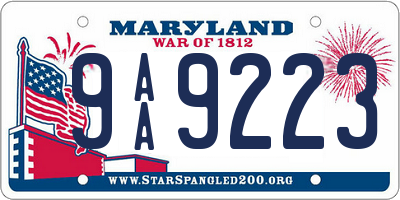 MD license plate 9AA9223