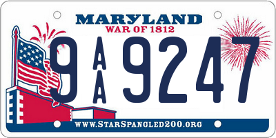 MD license plate 9AA9247