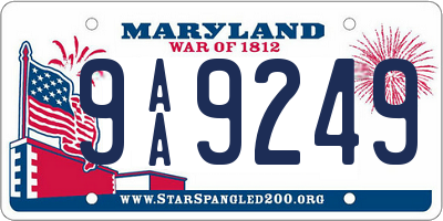 MD license plate 9AA9249