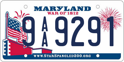 MD license plate 9AA9291